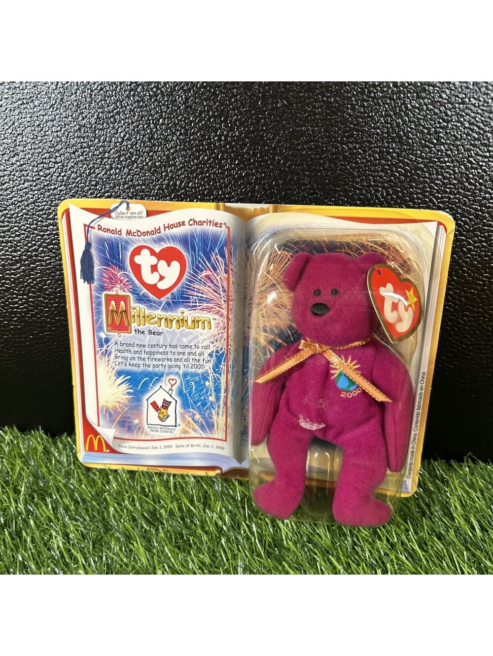 McDonald's Ty Teenie Beanie Baby Millennium Bear 2000 Sealed Vintage Y2K Toy
